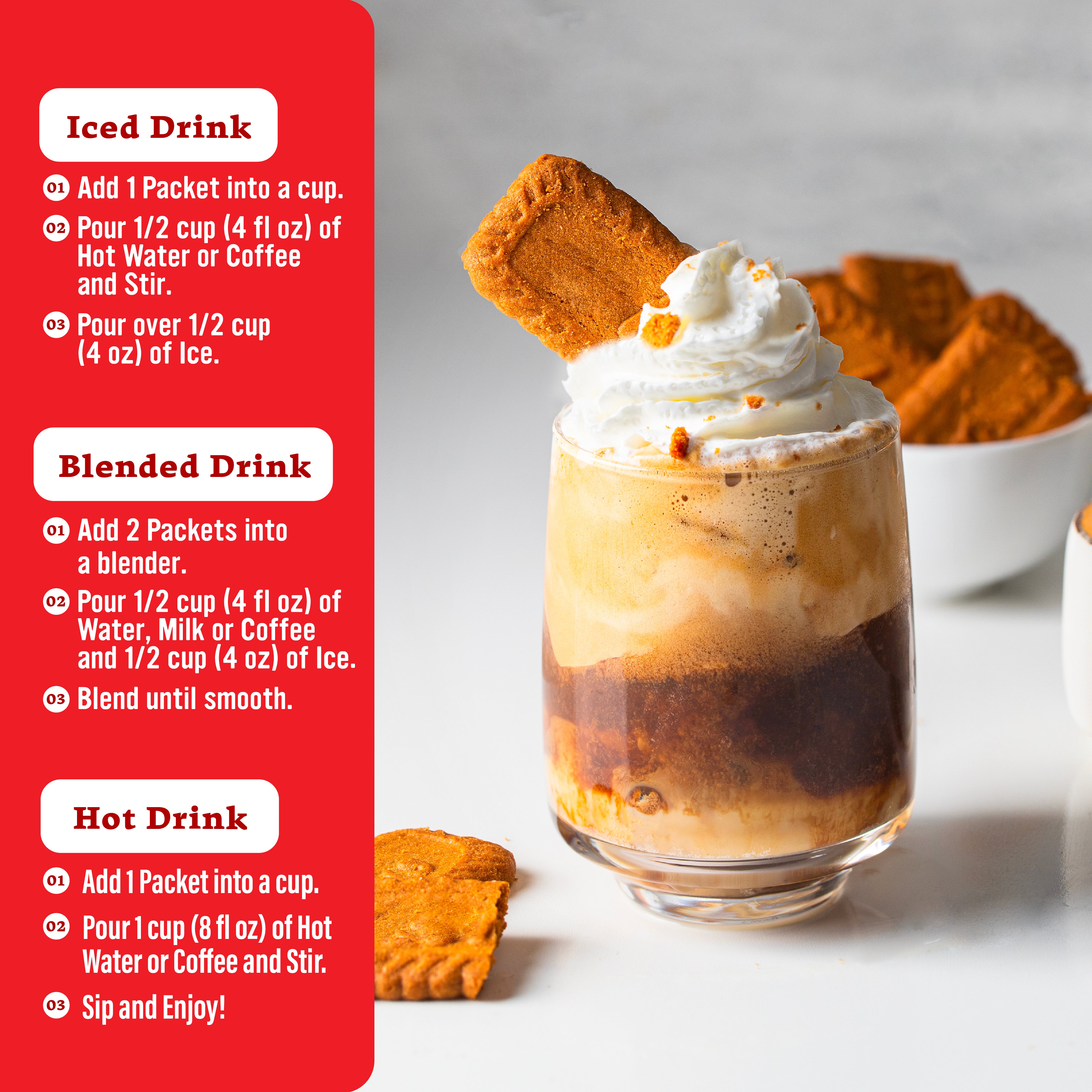 Ultra Premium Frappe Cookie Butter Latte Instant Mix (10 Packs)