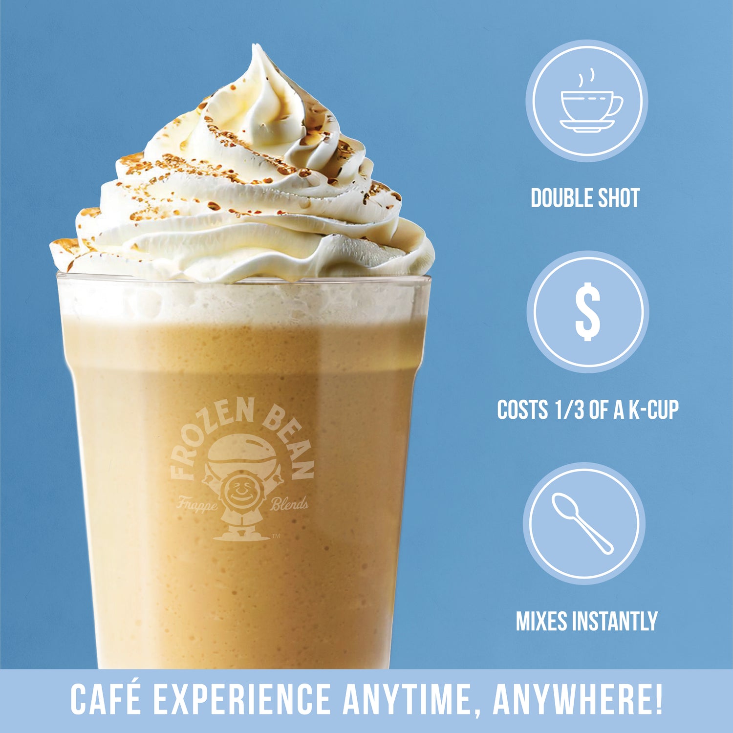 The Frozen Bean Vanilla Bean Frappe & Latte Instant Mix (10 Sticks)
