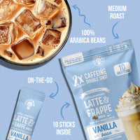 Ultra Premium Frappe Vanilla Bean Latte Instant Mix (10 Packs)