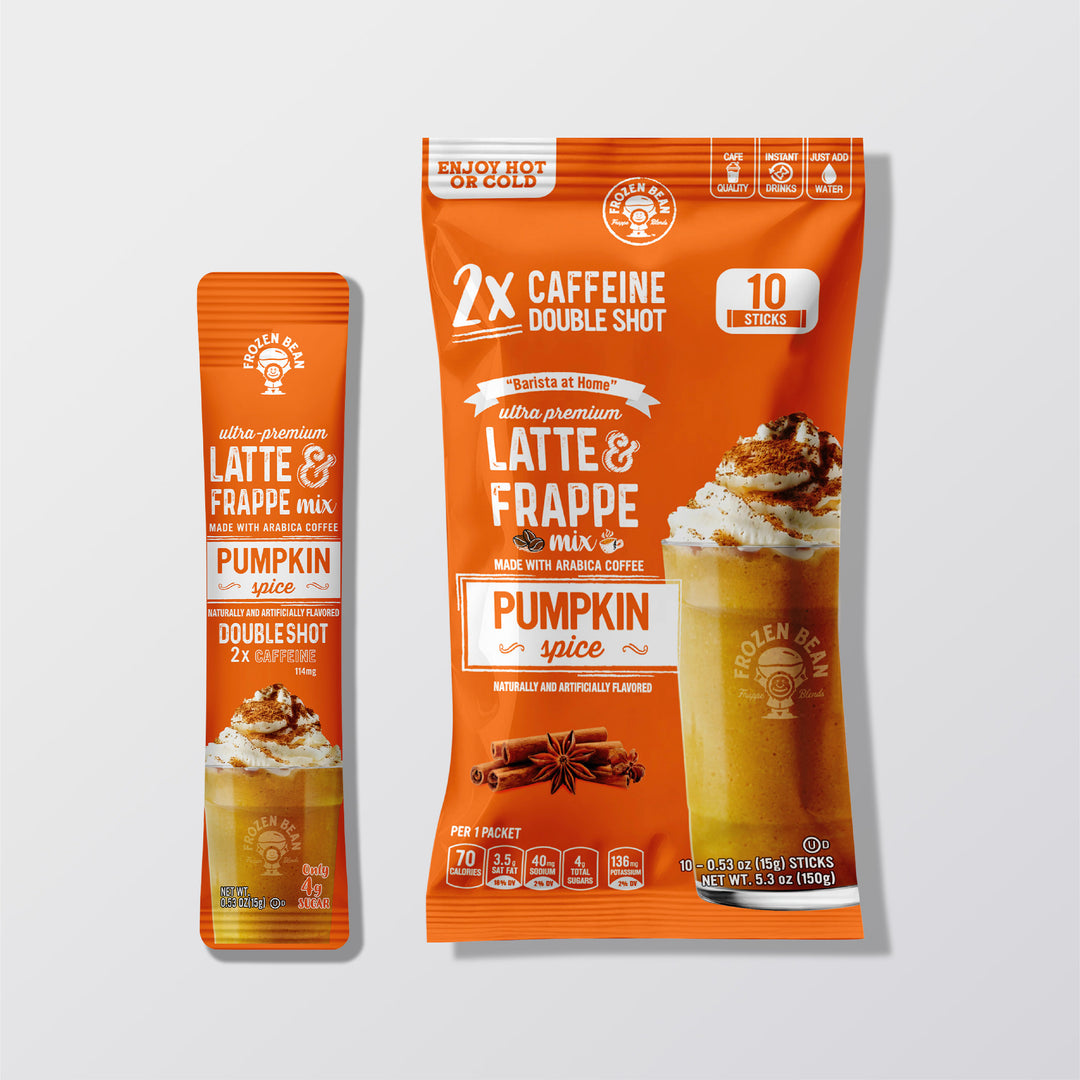The Frozen Bean Pumpkin Spice Latte Frappe & Latte Instant Mix (10 Sticks)