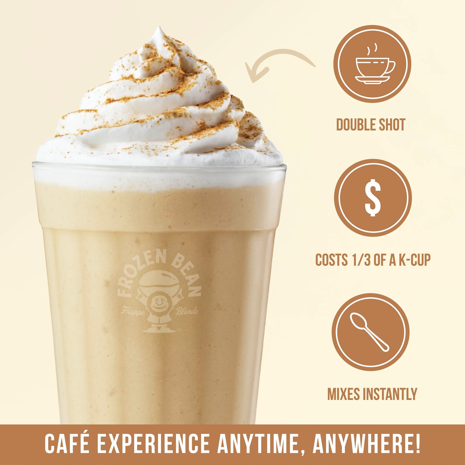 The Frozen Bean Horchata Frappe & Latte Instant Mix (10 Sticks)