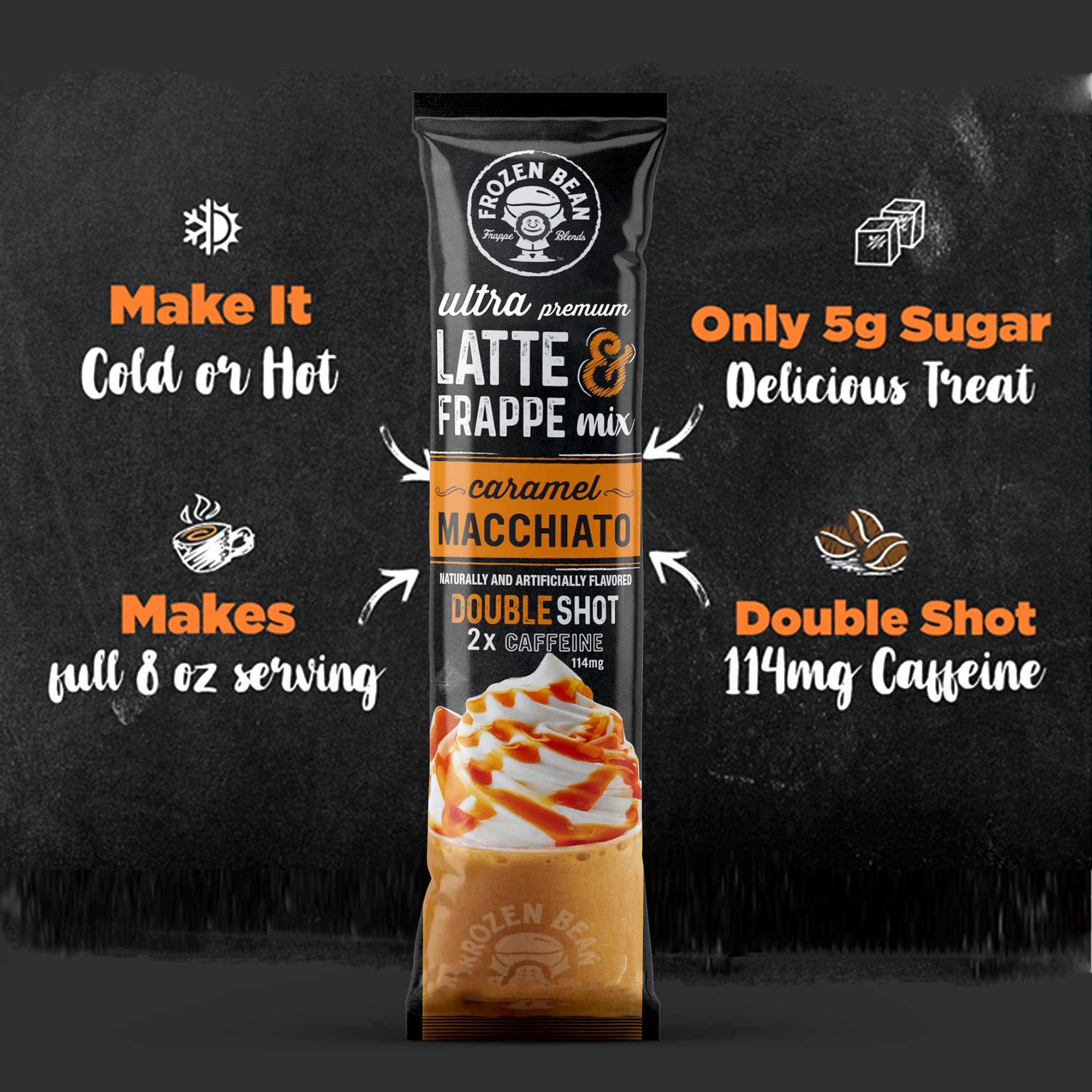 Ultra Premium Caramel Macchiato Frappe & Latte Instant Mix 20 Pack