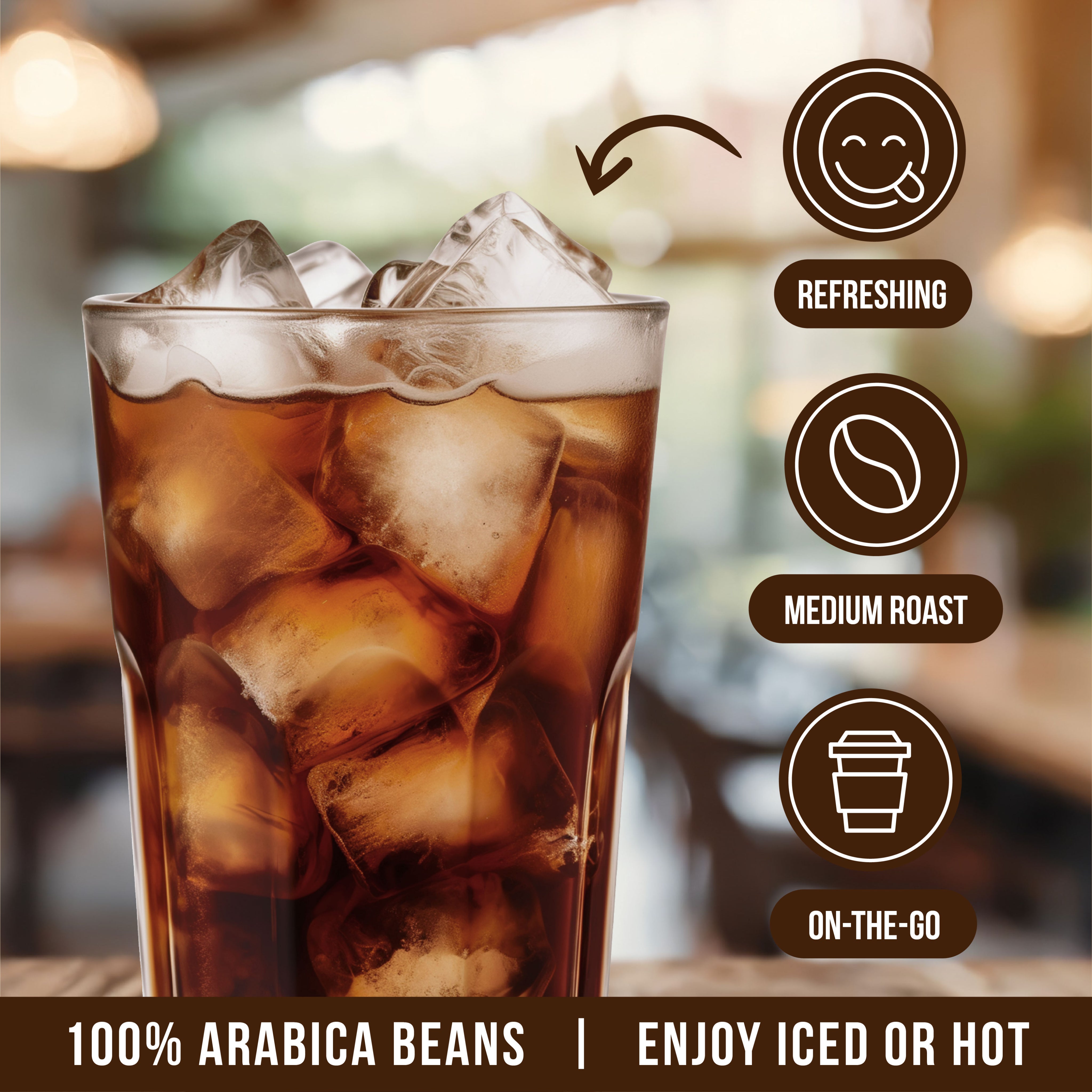 Instant Iced Coffee, Single-Serve Packets, Gluten-Free, Dairy-Free, Variety Pack, Vanilla, Hazelnut, Caramel, 10 packets each (30 packs total)