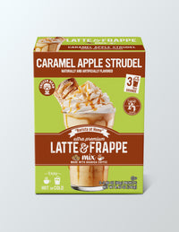 The Frozen Bean - Caramel Apple Strudel Instant Latte Mix  with Arabica Coffee, Double Caffeine, Low Sugar - for Hot, Iced, or Frappuccino-Style Blended Drinks - (3) 2.8 oz Single Serve