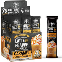 Frappe & Latte Instant Mix – Double Caffeine, Low Sugar, Arabica Coffee | Kosher, Instant Coffee Packets | Hot, Iced & Blended Drinks - 20 Single Serve Sticks