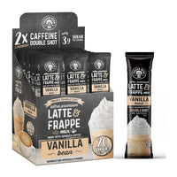 Frappe & Latte Instant Mix – Double Caffeine, Low Sugar, Arabica Coffee | Kosher, Instant Coffee Packets | Hot, Iced & Blended Drinks - 20 Single Serve Sticks
