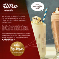 Frappe & Latte Instant Mix – Double Caffeine, Low Sugar, Arabica Coffee | Kosher, Instant Coffee Packets | Hot, Iced & Blended Drinks - 20 Single Serve Sticks