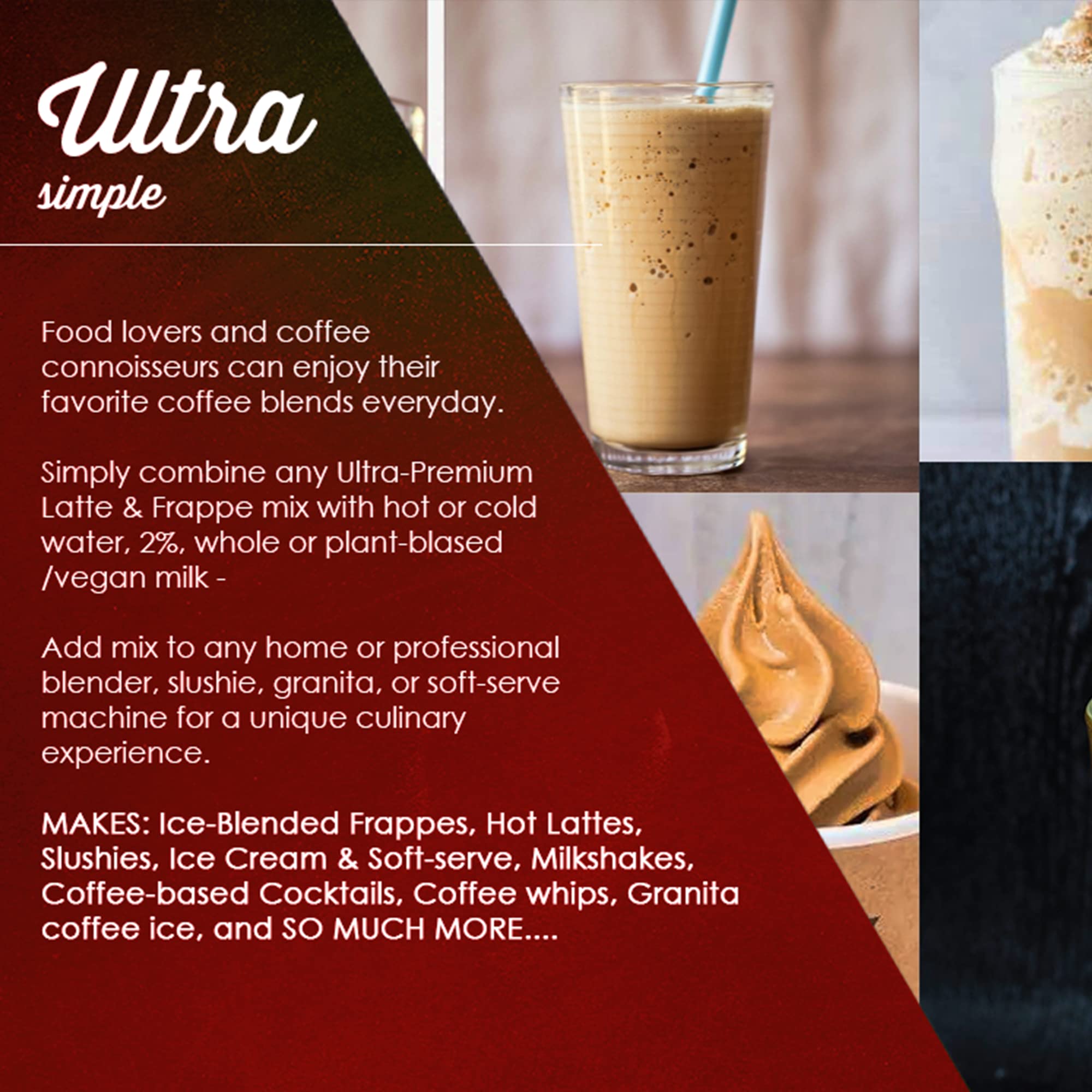 Frappe & Latte Instant Mix – Double Caffeine, Low Sugar, Arabica Coffee | Kosher, Instant Coffee Packets | Hot, Iced & Blended Drinks - 20 Single Serve Sticks