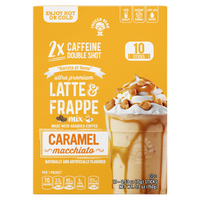 Ultra Premium Frappe Caramel Macchiato Latte Instant Mix – 10 Single-Serve Packs (Carton)