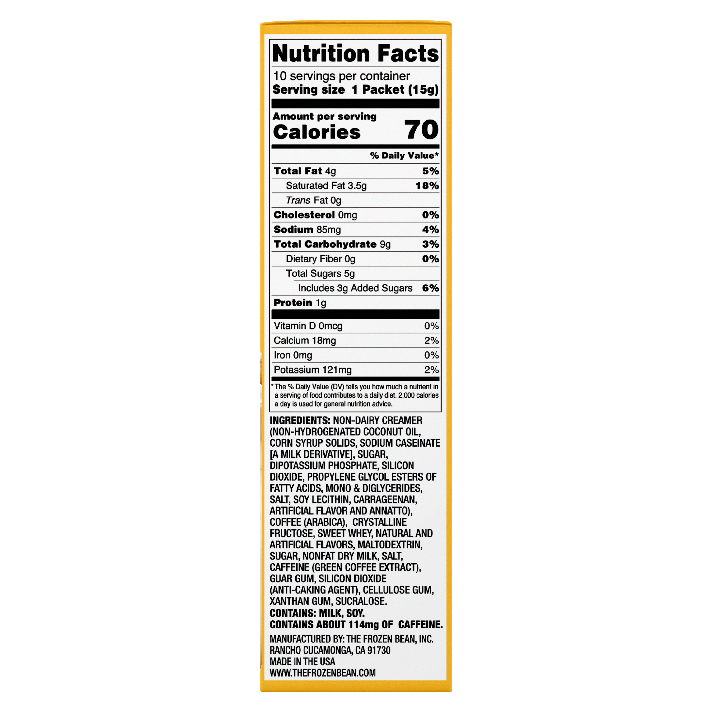 Ultra Premium Frappe Caramel Macchiato Latte Instant Mix – 10 Single-Serve Packs (Carton)