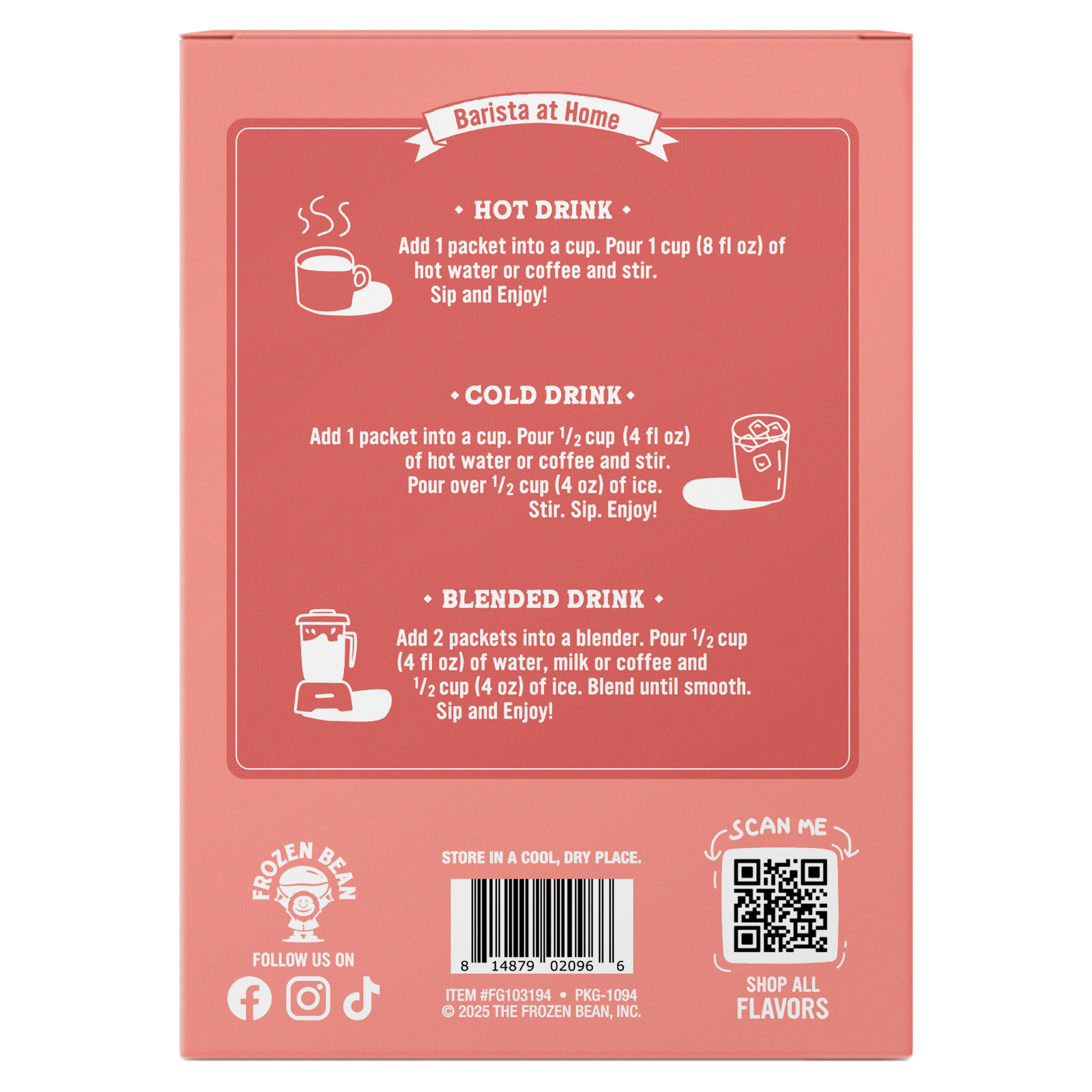 Ultra Premium Frappe Hazelnut Latte Instant Mix – 10 Single-Serve Packs (Carton)