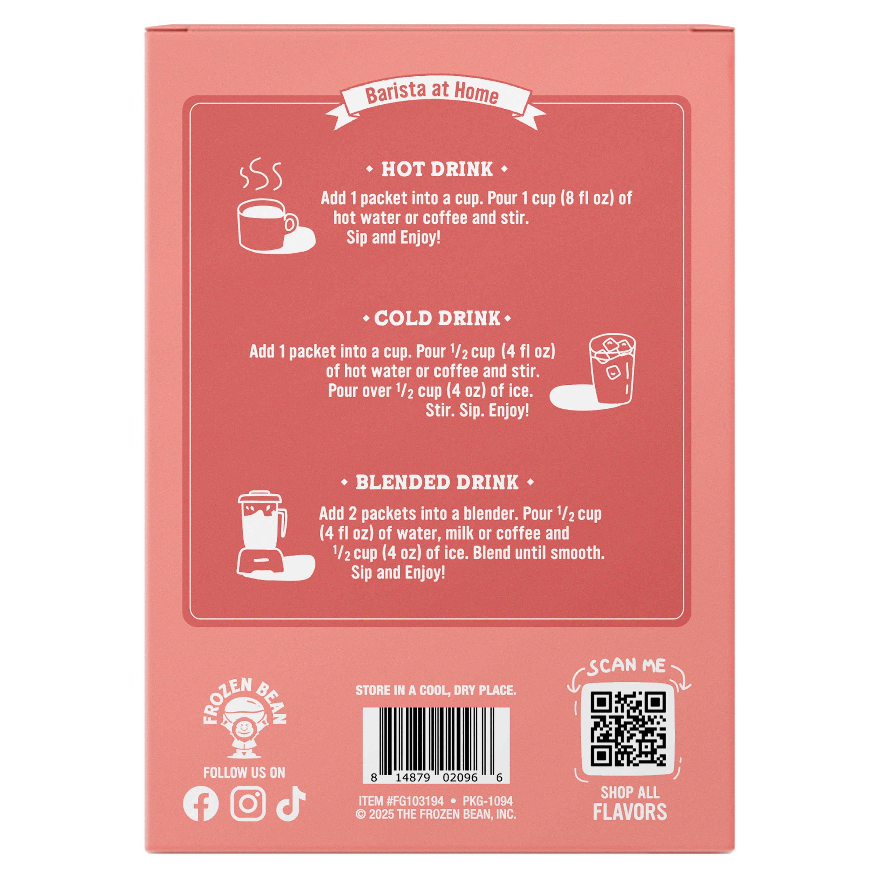 Ultra Premium Frappe Hazelnut Latte Instant Mix – 10 Single-Serve Packs (Carton)