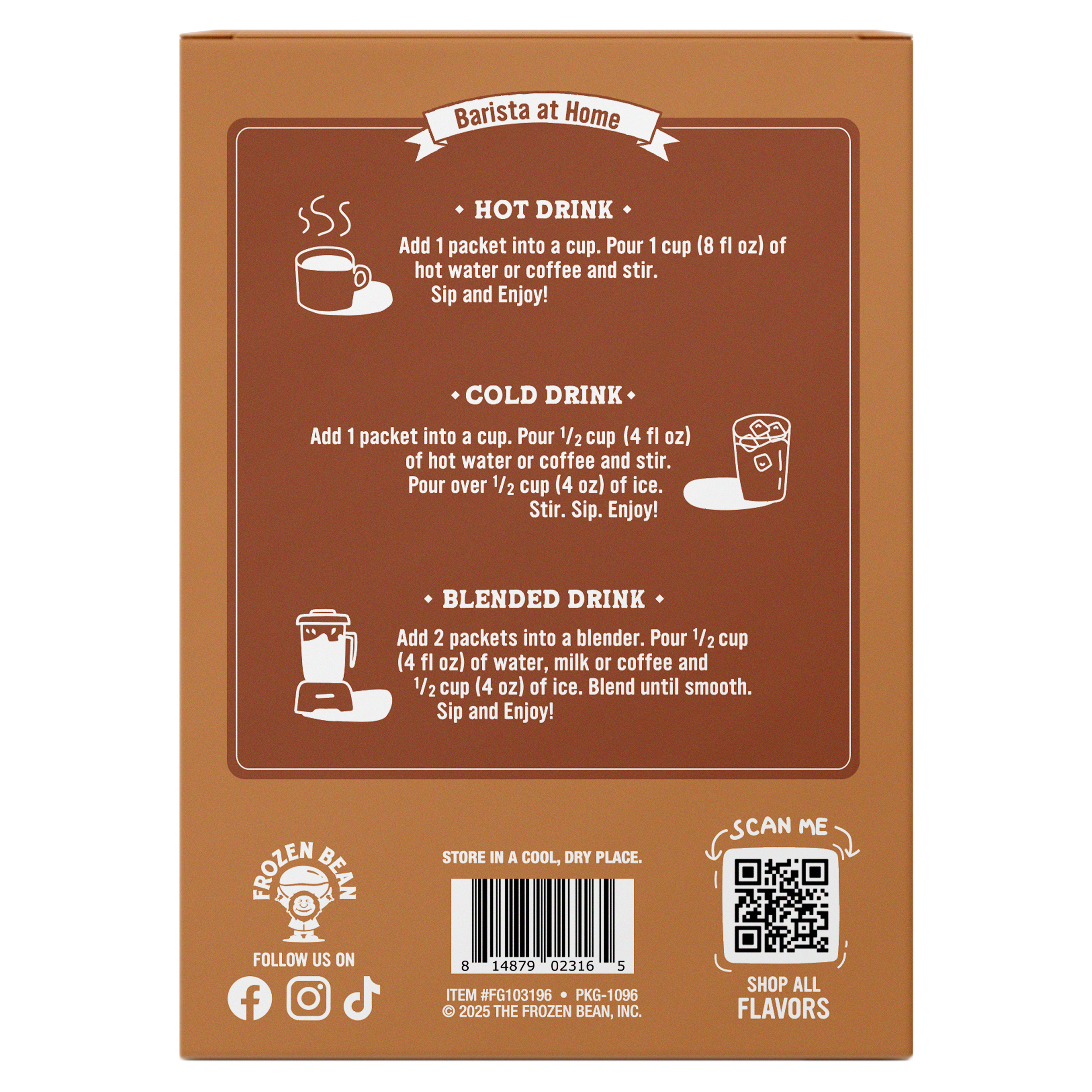 Ultra Premium Frappe Mocha Latte Instant Mix – 10 Single-Serve Packs (Carton)