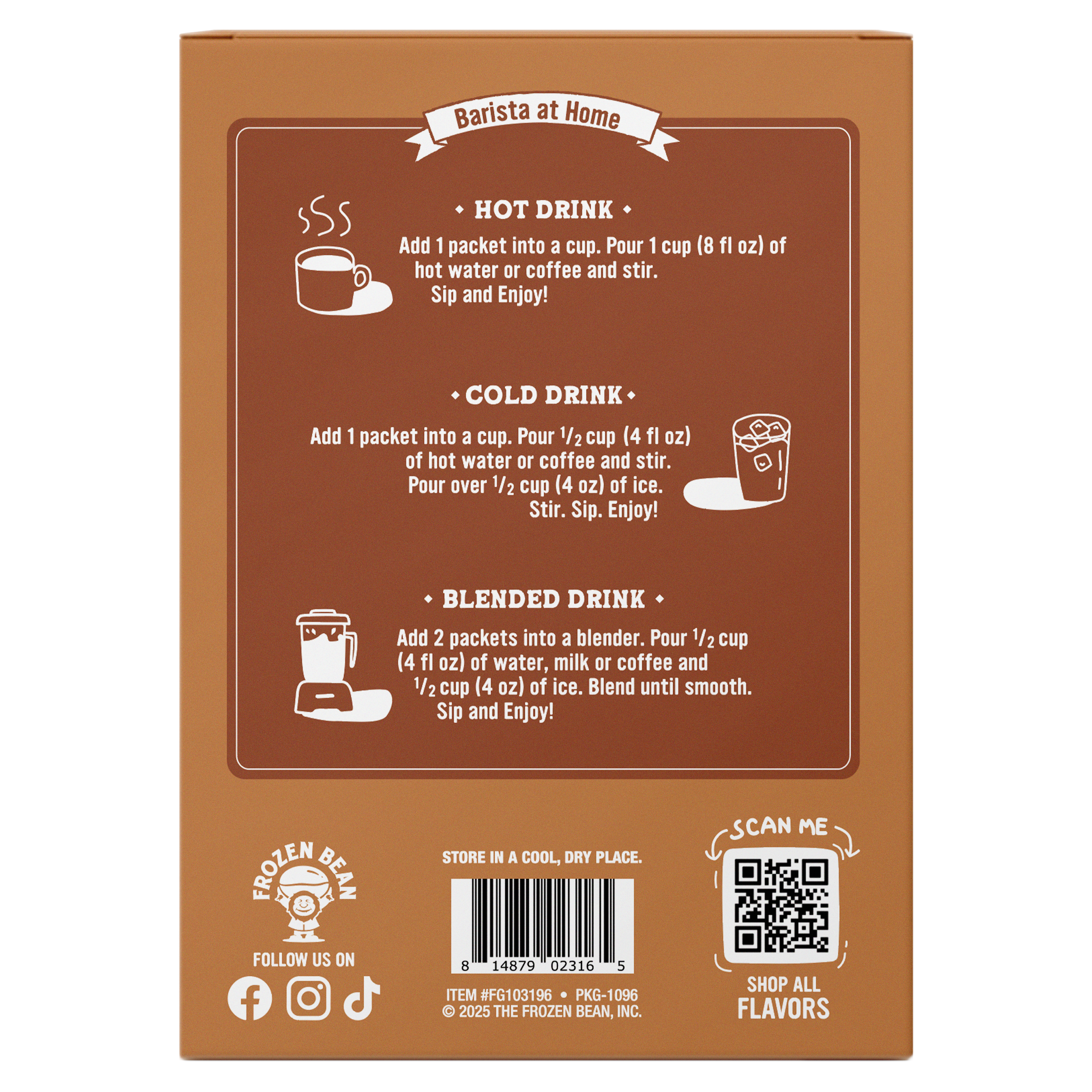 Ultra Premium Frappe Mocha Latte Instant Mix – 10 Single-Serve Packs (Carton)