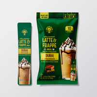 The Frozen Bean Dubai Chocolate Frappe & Latte Instant Mix (10 Sticks), Made with Arabica Coffee, Double Shot Caffeine, Low Sugar & Premium Ingredients, Hot, Iced, or Blended Drinks
