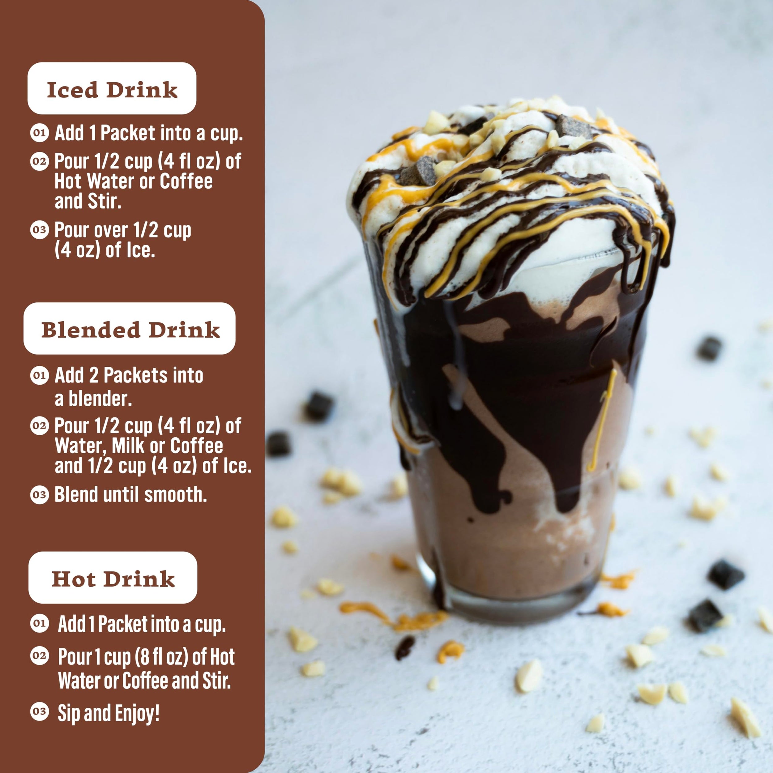 The Frozen Bean Dubai Chocolate Frappe & Latte Instant Mix (10 Sticks), Made with Arabica Coffee, Double Shot Caffeine, Low Sugar & Premium Ingredients, Hot, Iced, or Blended Drinks