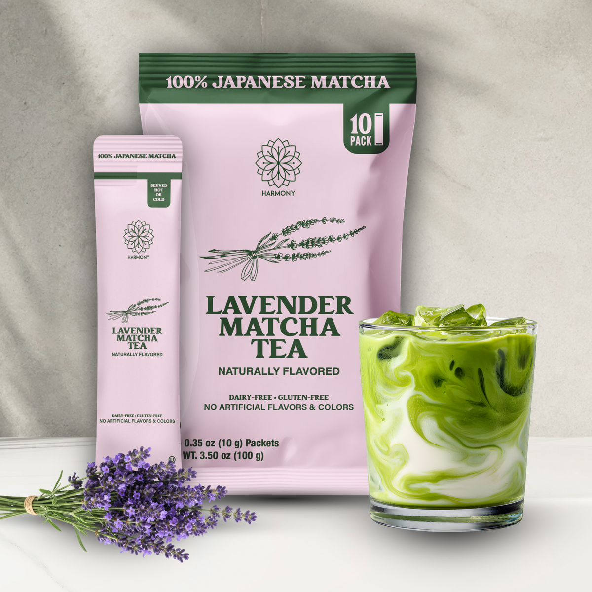 The Harmony Matcha Lavender Tea (10 Sticks) - Premium Japanese Matcha Powder