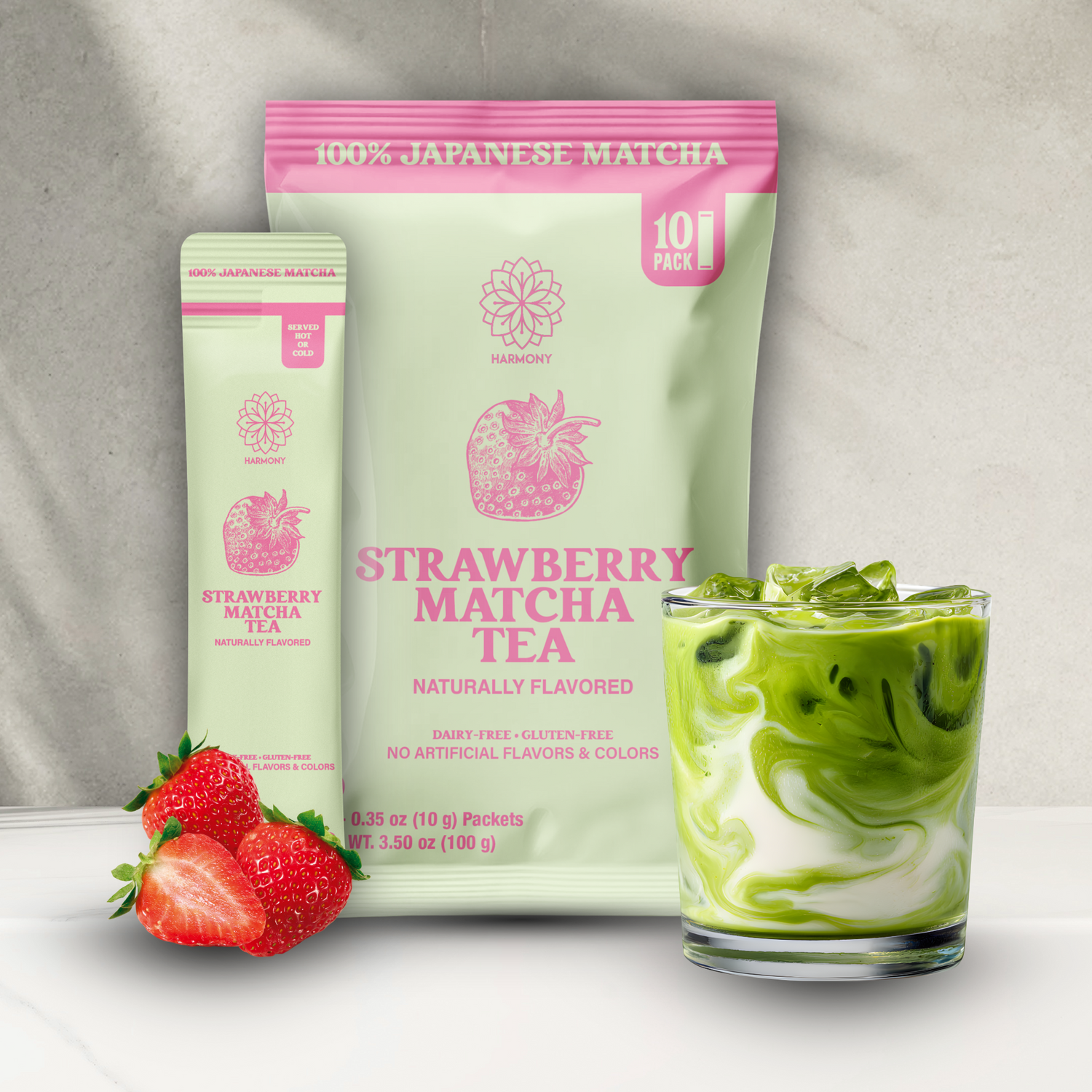 The Harmony Matcha Strawberry (10 Packs) (Case of 60)
