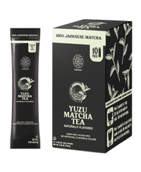 Yuzu Matcha Tea, 100% Premium Japanese Matcha Green Tea, Naturally Flavored, Pack of 10 Stick Packets