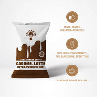 The Frozen Bean Caramel Latte Blended Ice Coffee Mix 3.5 lb. - 5/Case