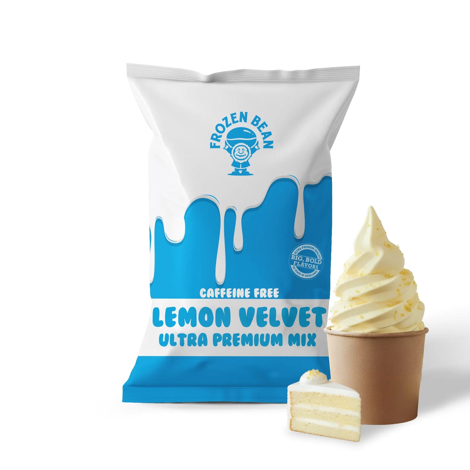 Lemon Velvet Gelato Soft Serve, Ultra Premium Mix, 3 lb Bag (Case of 5)