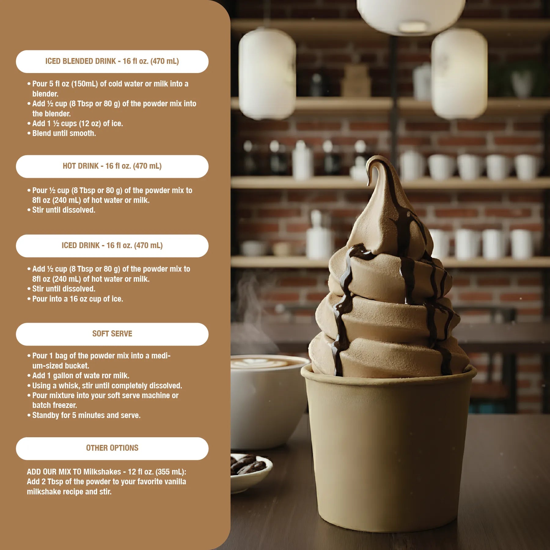 The Frozen Bean Mocha Latte Blended Ice Coffee Mix 3.5 lb.
