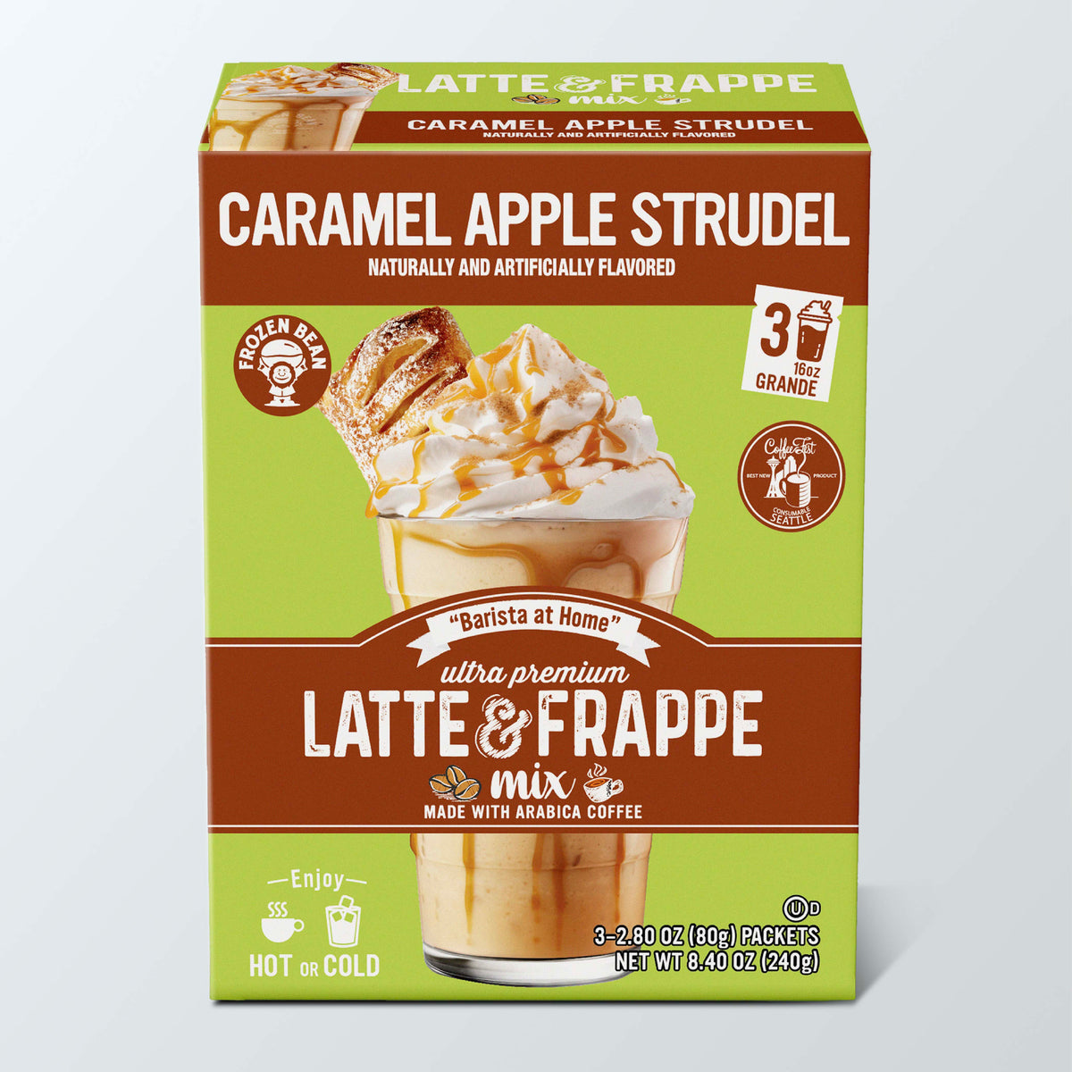 The Frozen Bean Caramel Apple Strudel Frappe & Latte Instant Mix (3 Packs)