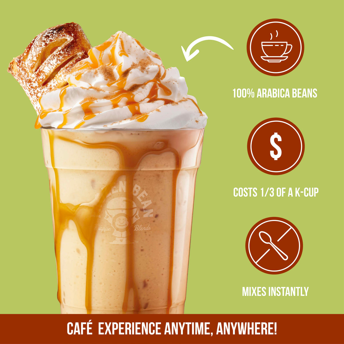 The Frozen Bean Caramel Apple Strudel Frappe & Latte Instant Mix (3 Packs)