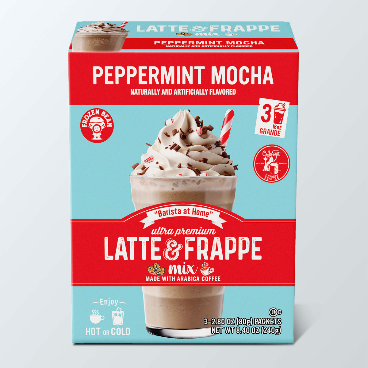 The Frozen Bean Peppermint Mocha Frappe & Latte Instant Mix (3 Packs)