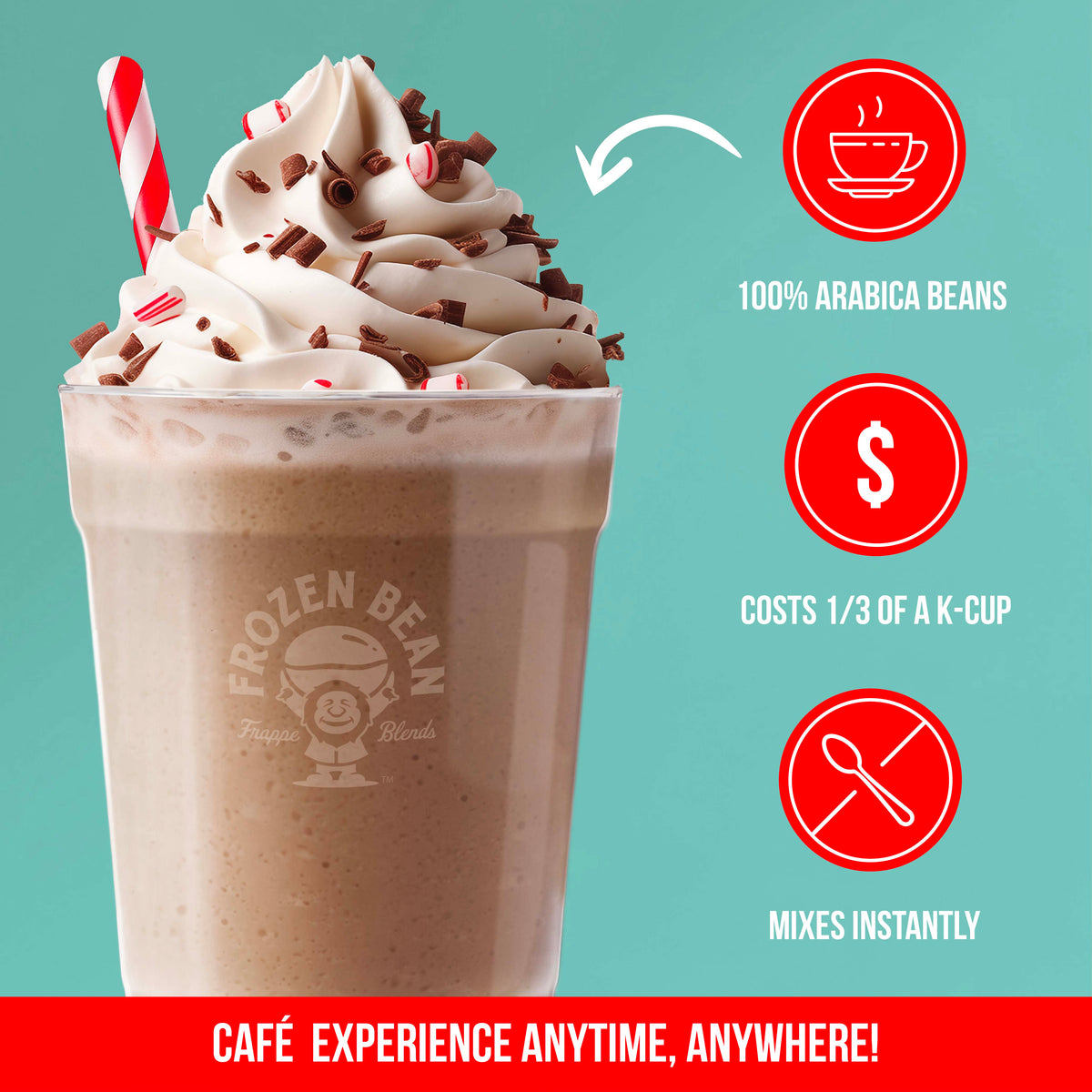 The Frozen Bean Peppermint Mocha Frappe & Latte Instant Mix (3 Packs)
