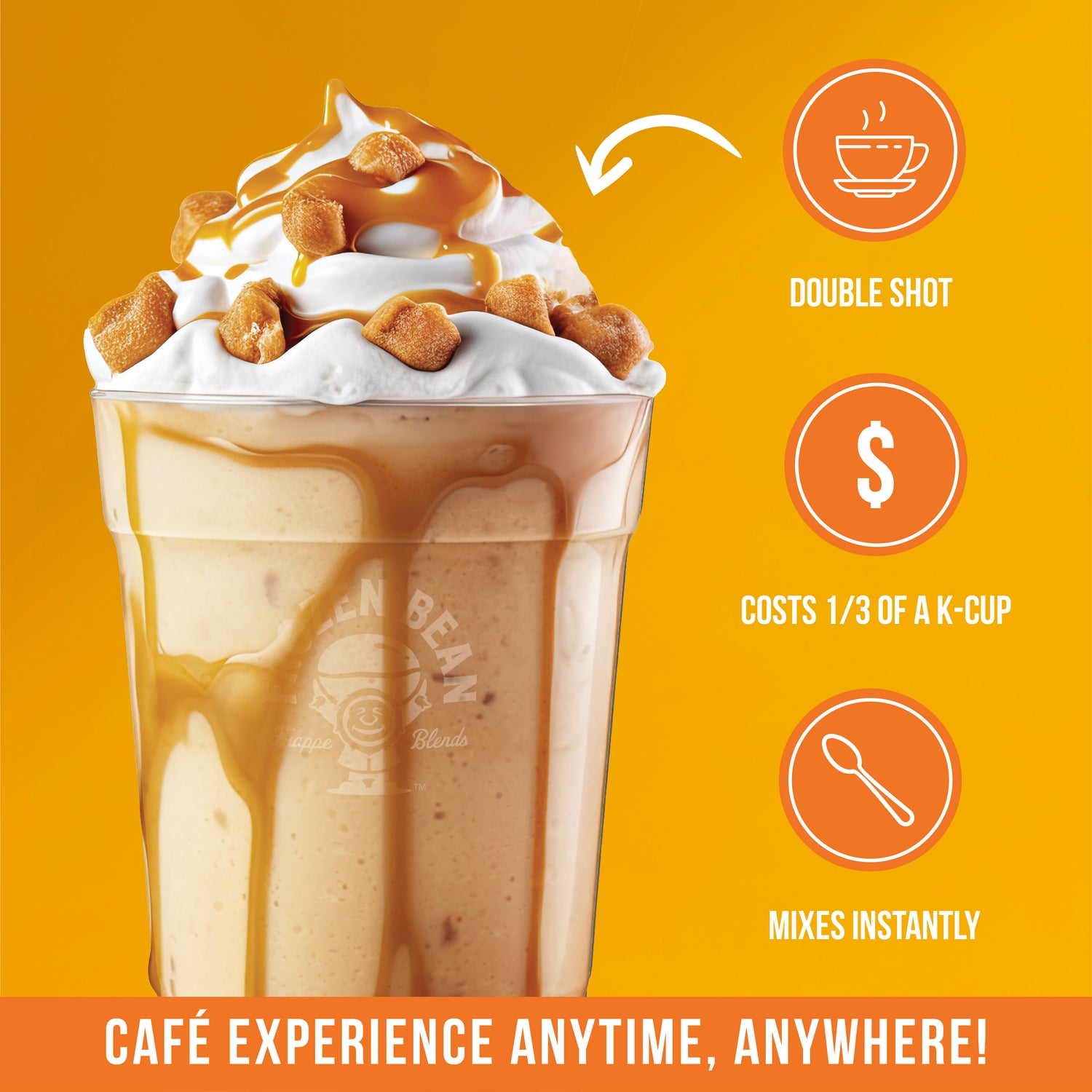 The Frozen Bean Caramel Macchiato Frappe & Latte Instant Mix (10 Sticks)