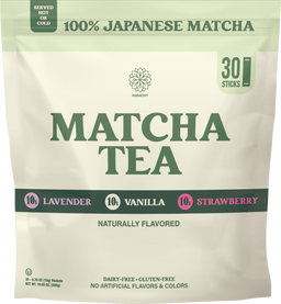 Matcha Combo Variety Pack – Lavender, Strawberry & Vanilla – Premium Shade-Grown Japanese Matcha, Sweetened with Organic Sugar, 30 Single Stick Packs