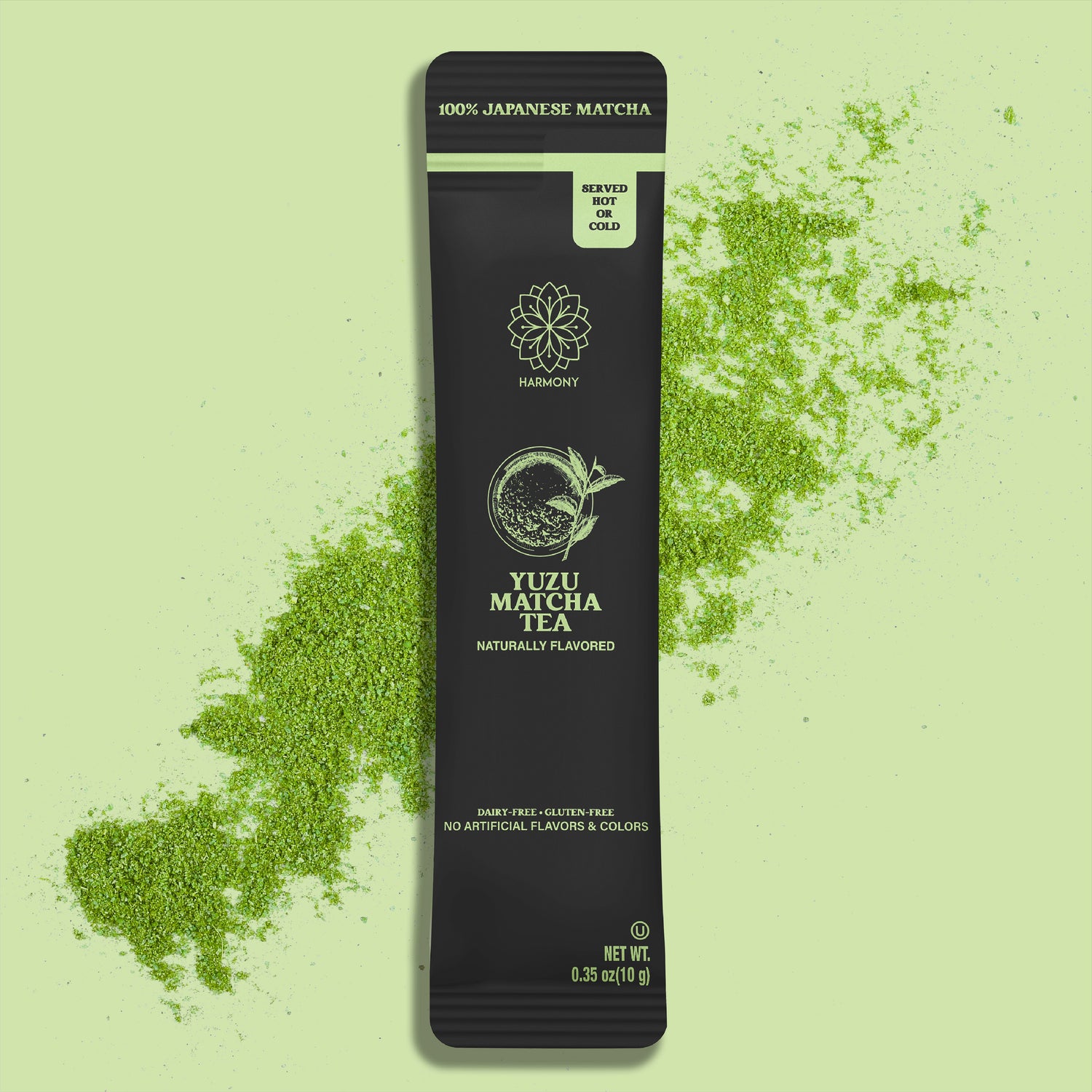 Yuzu Matcha Tea, 100% Premium Japanese Matcha Green Tea, Naturally Flavored, Pack of 10 Stick Packets