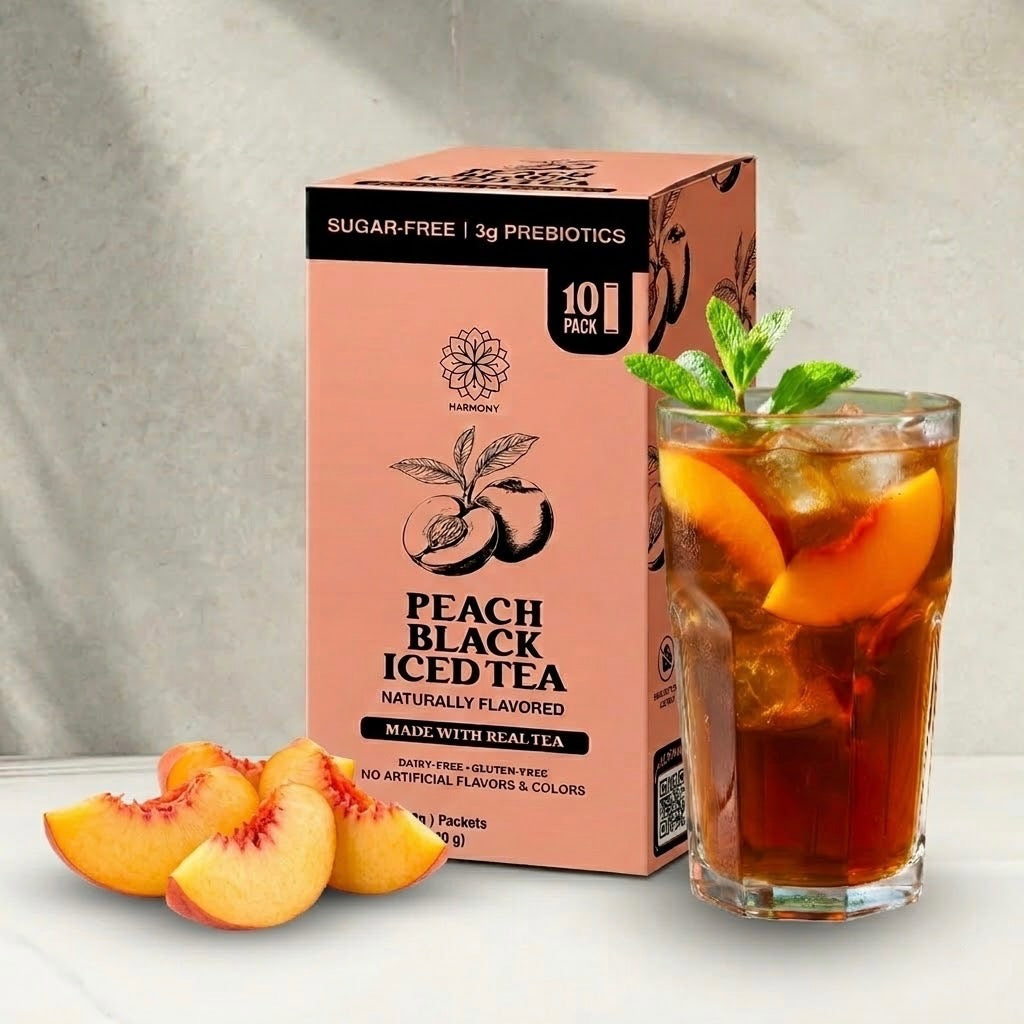 Harmony Matcha Prebiotic Black Tea Peach (Case of 6)