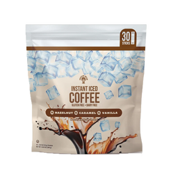 Instant Iced Coffee, Single-Serve Packets, Gluten-Free, Dairy-Free, Variety Pack, Vanilla, Hazelnut, Caramel, 10 packets each (30 packs total)