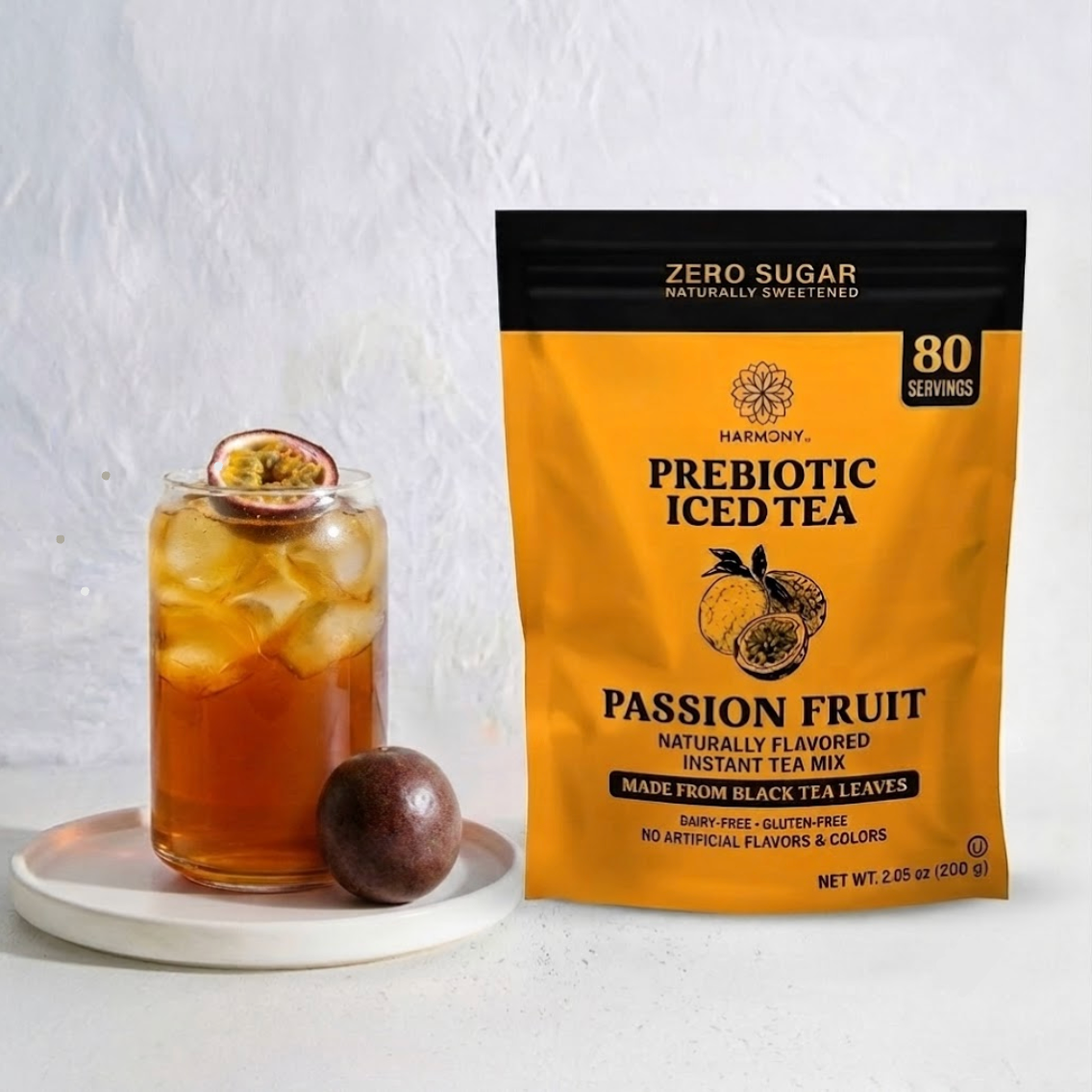 Harmony Prebiotic Black Tea Passion Fruit Gusset Bags (Case of 6)
