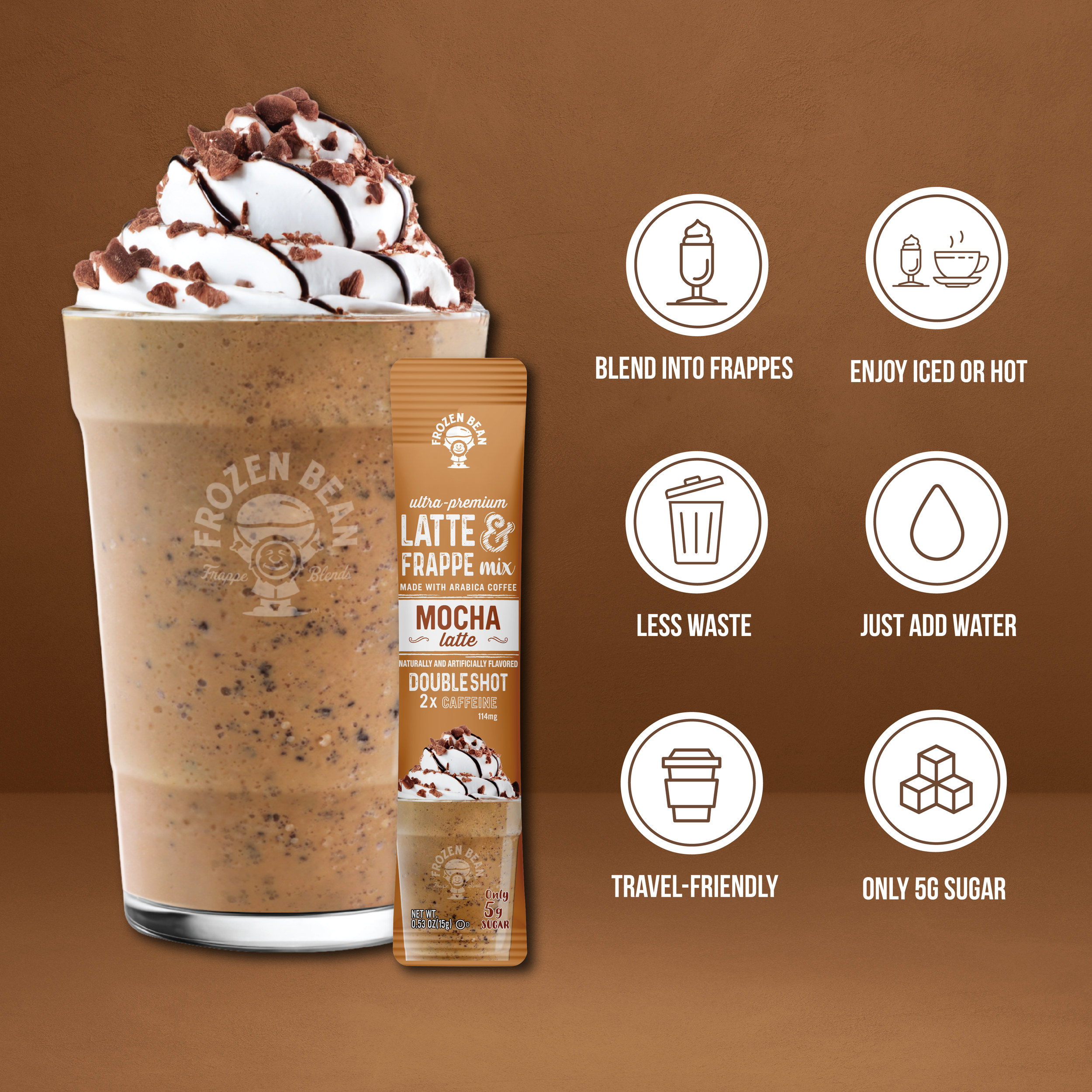 The Frozen Bean Combo Variety Pack Frappe & Latte Instant Mix (30 Sticks)