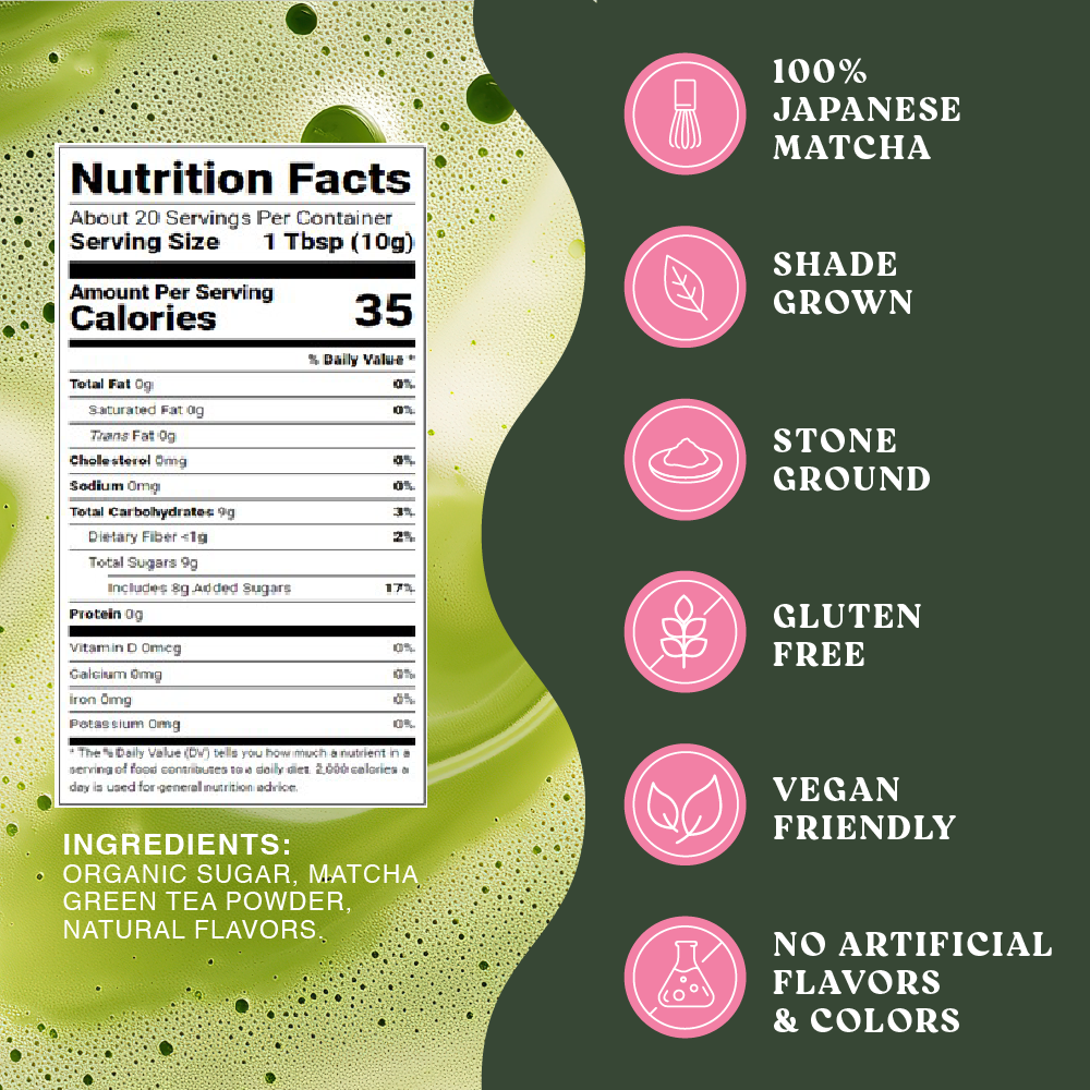 Matcha Strawberry – Premium Shade-Grown Japanese Matcha, Sweetened Matcha Strawberry – Premium Shade-Grown Japanese Matcha, Sweetened