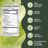 Yuzu Matcha Tea, 100% Premium Japanese Matcha Green Tea, Naturally Flavored, Pack of 10 Stick Packets