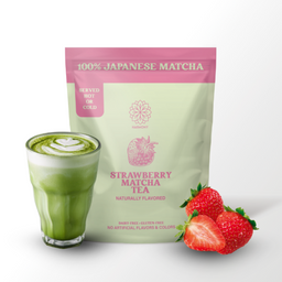 Matcha Strawberry – Premium Shade-Grown Japanese Matcha, Sweetened with Organic Sugar, 20 Servings