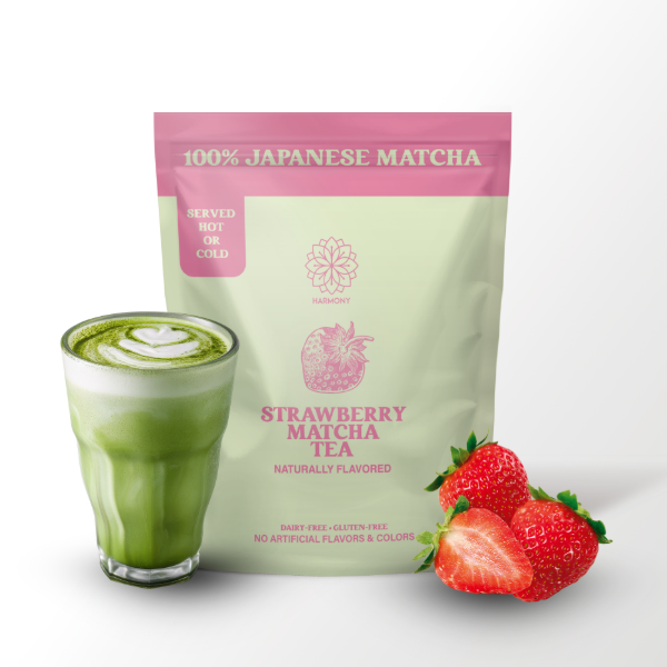 Matcha Strawberry – Premium Shade-Grown Japanese Matcha, Sweetened with Organic Sugar, 20 Servings
