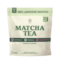 Matcha Combo Variety Pack – Lavender, Strawberry & Vanilla – Premium Shade-Grown Japanese Matcha, Sweetened with Organic Sugar, 30 Single Stick Packs