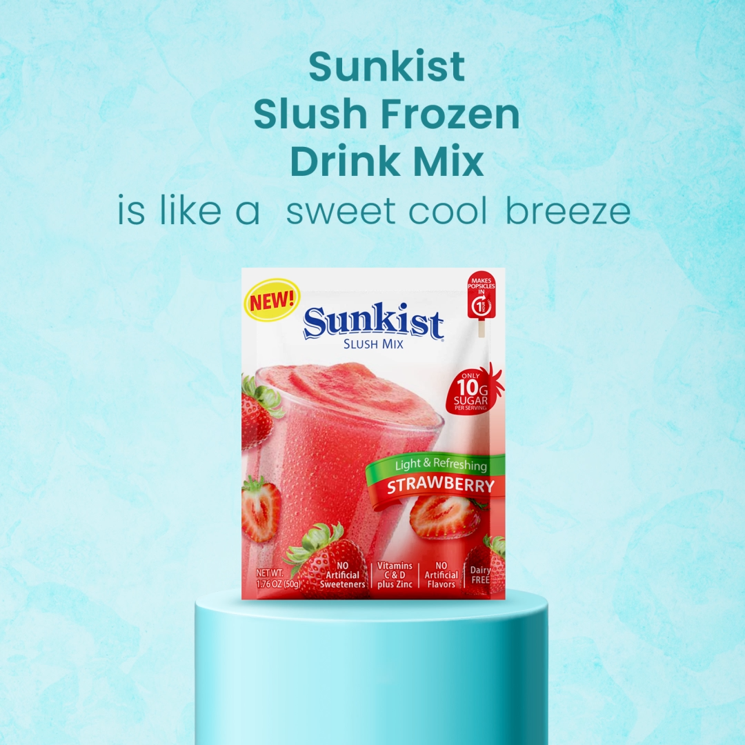 Sunkist™ Slush and Drink Mix, Combo Flavor - 4/1.76oz. pack BOX