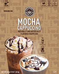 Mocha cappuccino Latte Frappe Mix, Coffee Drink with 100% Arabica Coffee, Certified Kosher, Halal, Gluten Free, 3Lb Bag